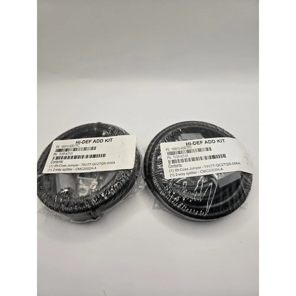 2 Pack Hi-Def Add Kit TVSP-KIT-01 Coax Jumper T6V77 2-Way Splitter CMC2002H-A